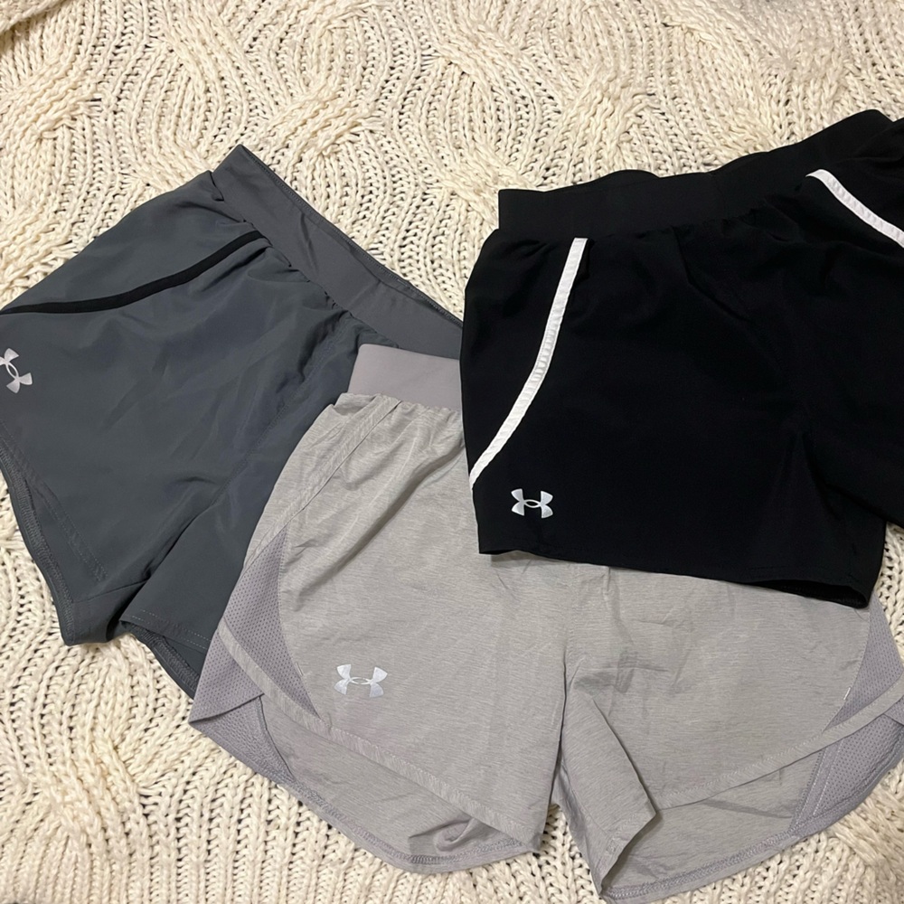 Under Armour Women's Shorts - Black, Gray, Light Gray (set of 3)